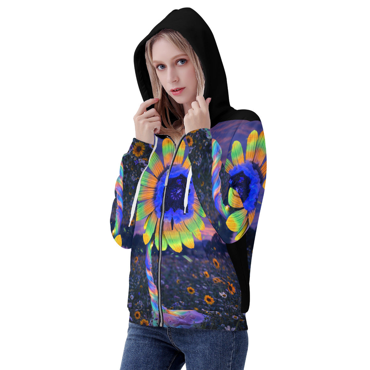 Lucy - Original Artwork by Craig Davoll - Women's All Over Print Zip Hoodie
