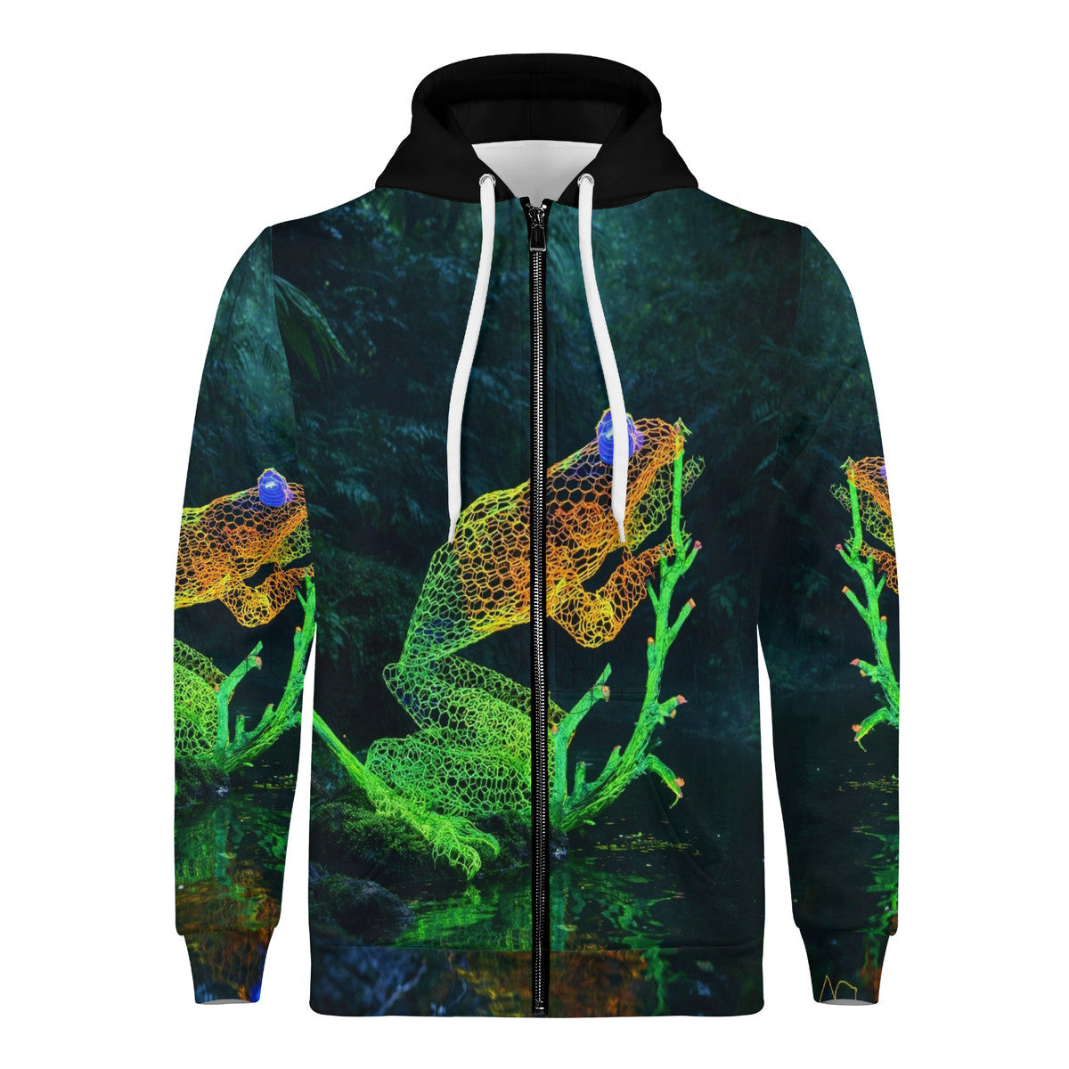 Feeling Froggy - Original Artwork by Craig Davoll -  Women's All Over Print Zip Hoodie
