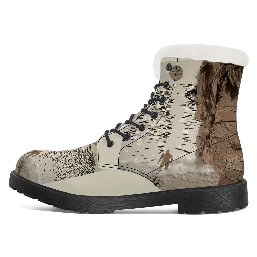 Midnight Run - Original Artwork by Craig Davoll - SF_D86 Faux Fur Synthetic Leather Boot