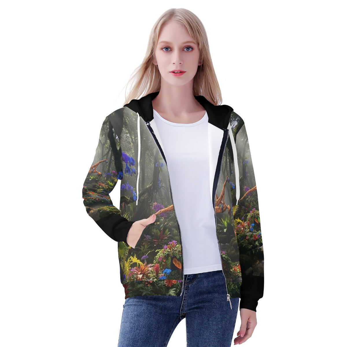 Strength and Beauty On Display - Original Art by Craig Davoll - Women's All Over Print Zip Hoodie