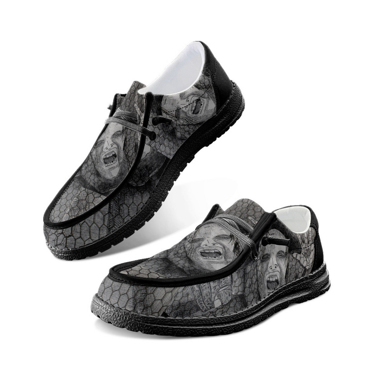 Rage - Original Artwork by Craig Davoll - New Upgraded Canvas Loafers