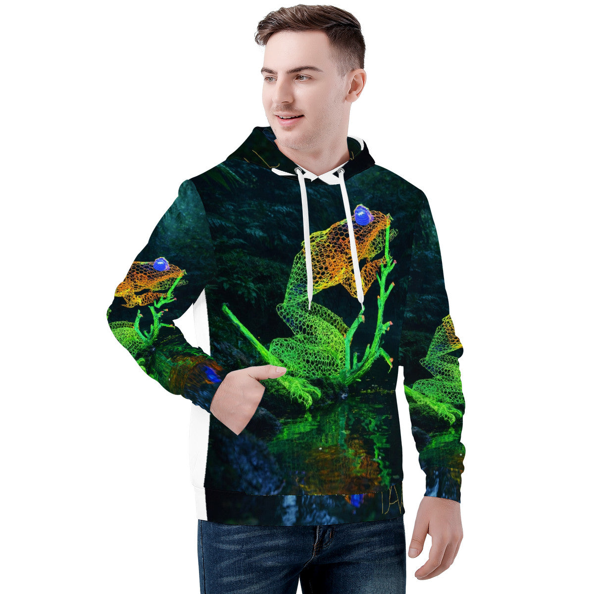 Nature Wins -Feeling Froggy-  Original Artwork by Craig Davoll - Men's All Over Print Hoodie