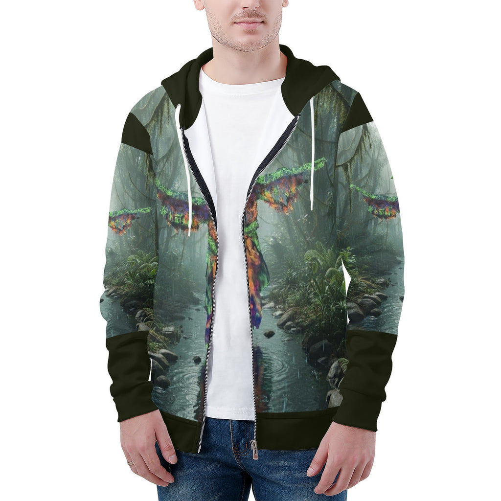 Phoenix Rising - Original Art by Craig Davoll -  Men's All Over Print Zip Hoodie