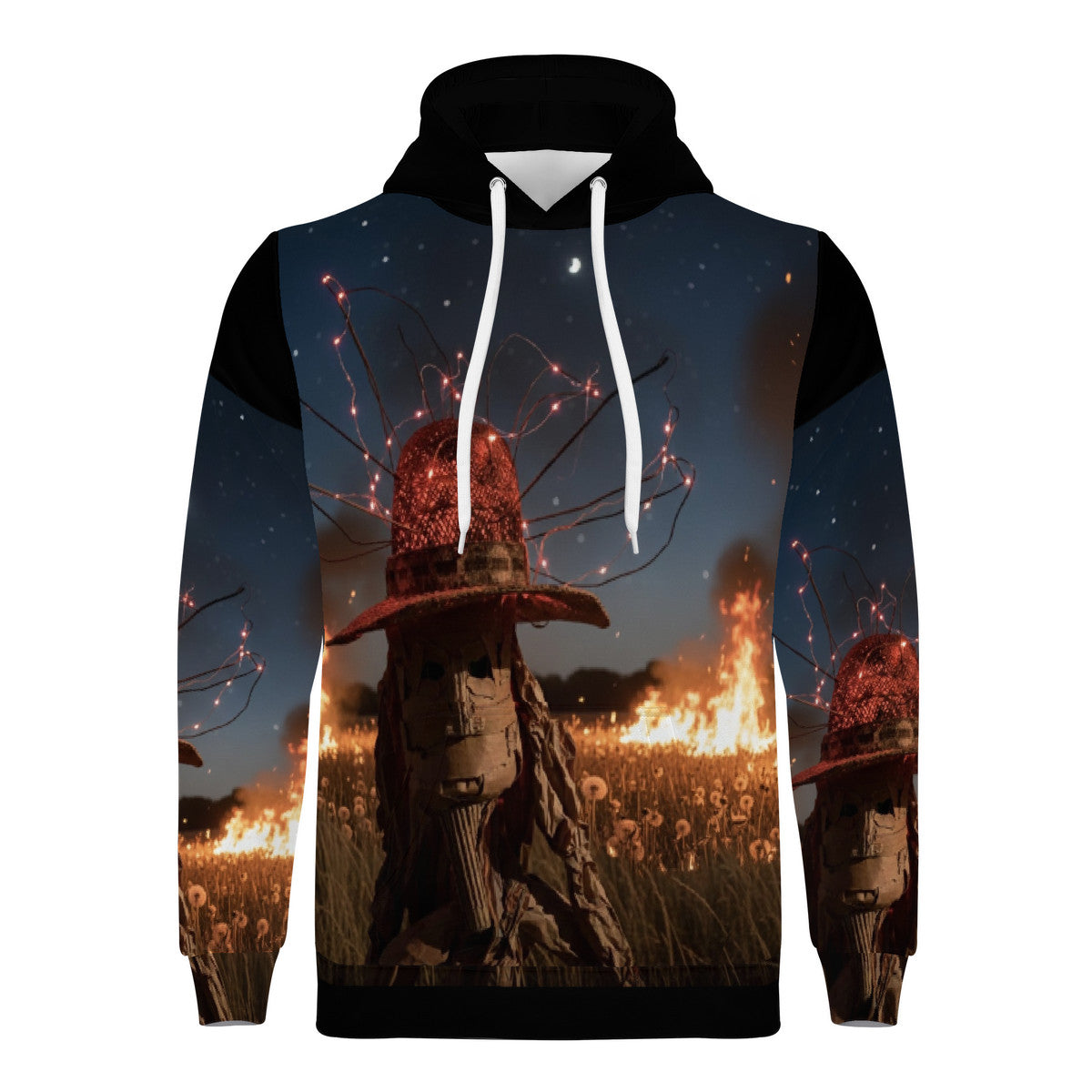 Dan D. Lion - Fire - Original Artwork by Craig Davoll -  Men's All Over Print Hoodie