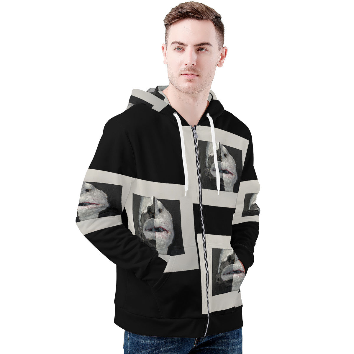The Warriors - Original Artwork by Craig Davoll -  Men's All Over Print Zip Hoodie
