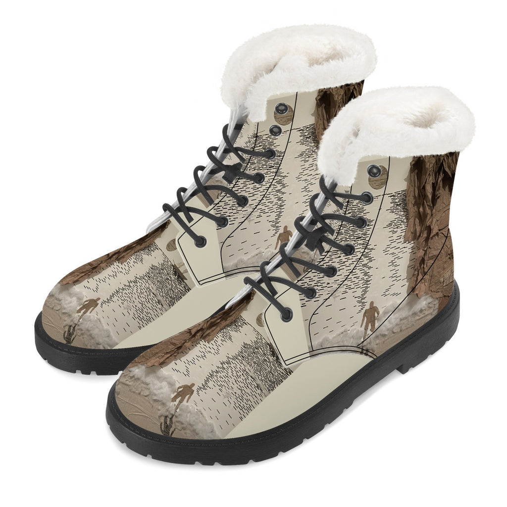 Midnight Run - Original Artwork by Craig Davoll - SF_D86 Faux Fur Synthetic Leather Boot