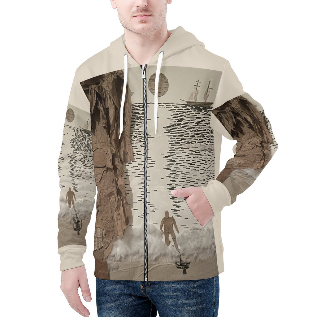 Midnight Run - Origina Artwork by Craig Davoll - Men's All Over Print Zip Hoodie