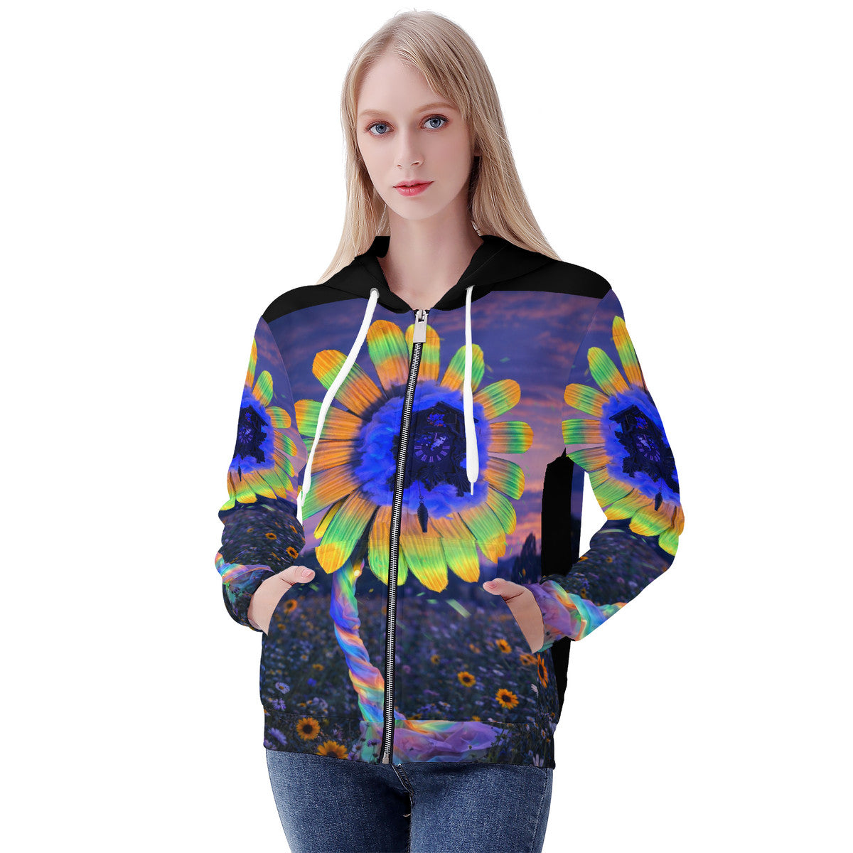 Lucy - Original Artwork by Craig Davoll - Women's All Over Print Zip Hoodie