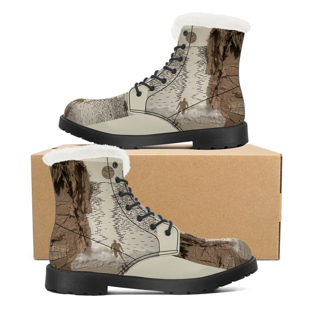 Midnight Run - Original Artwork by Craig Davoll - SF_D86 Faux Fur Synthetic Leather Boot