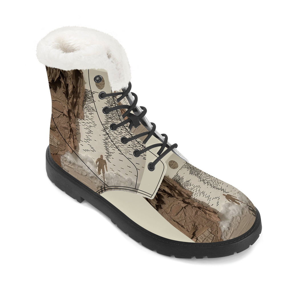 Midnight Run - Original Artwork by Craig Davoll - SF_D86 Faux Fur Synthetic Leather Boot