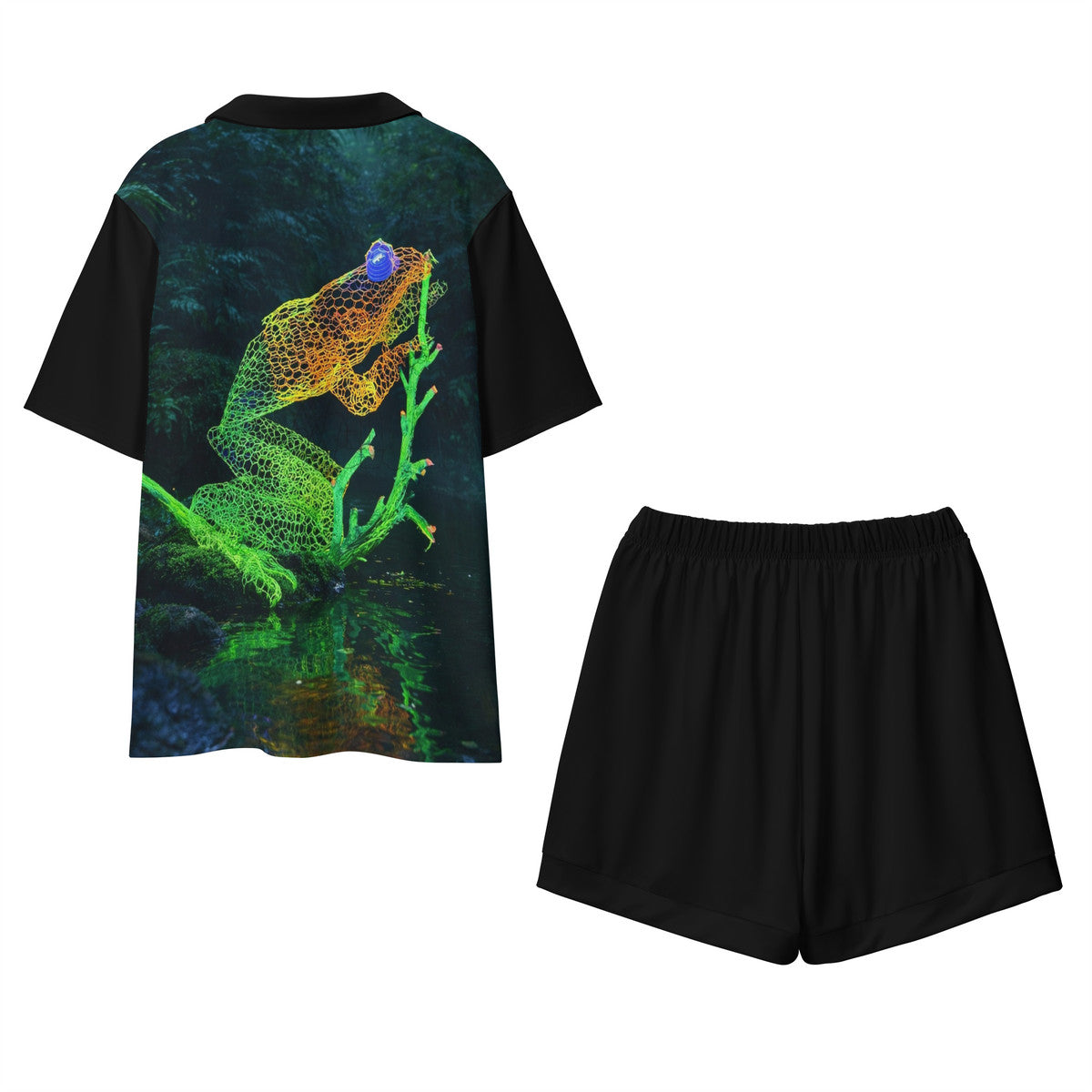 Feeling Froggy - Original Artwork by Craig Davoll - Men's short pajama set