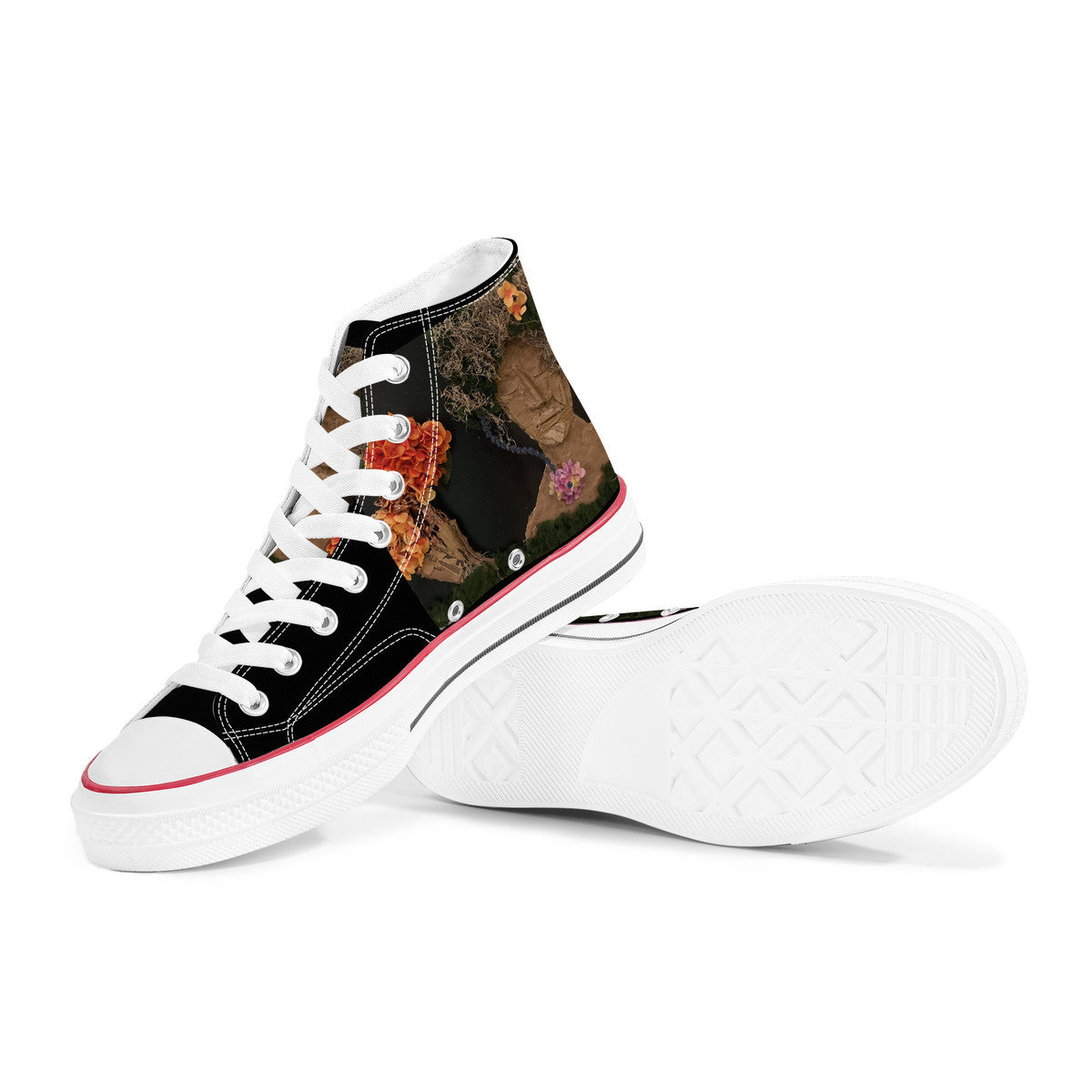 Come See Me -Original artwork by Craig Davoll - D70 High Top Canvas Shoes - White