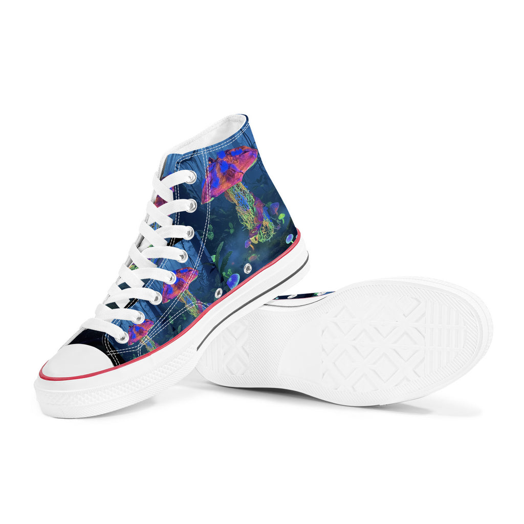 D70 High Top Canvas Shoes - White
