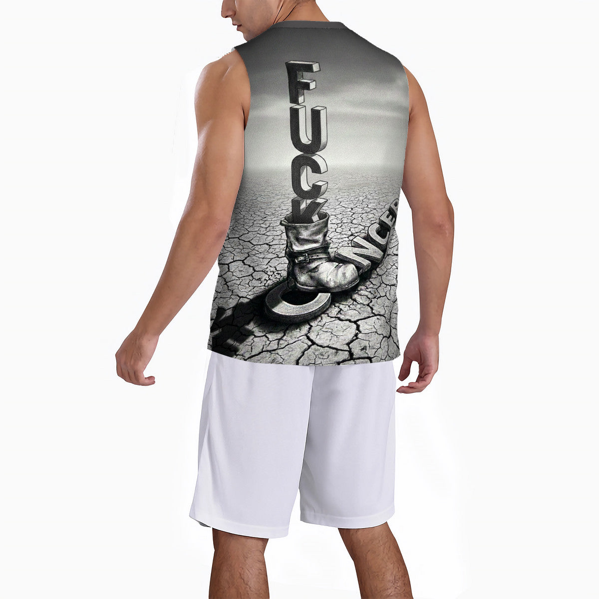 F*ck Cancer - Original Art by Craig Davoll - Men’s Basketball Tops Jersey