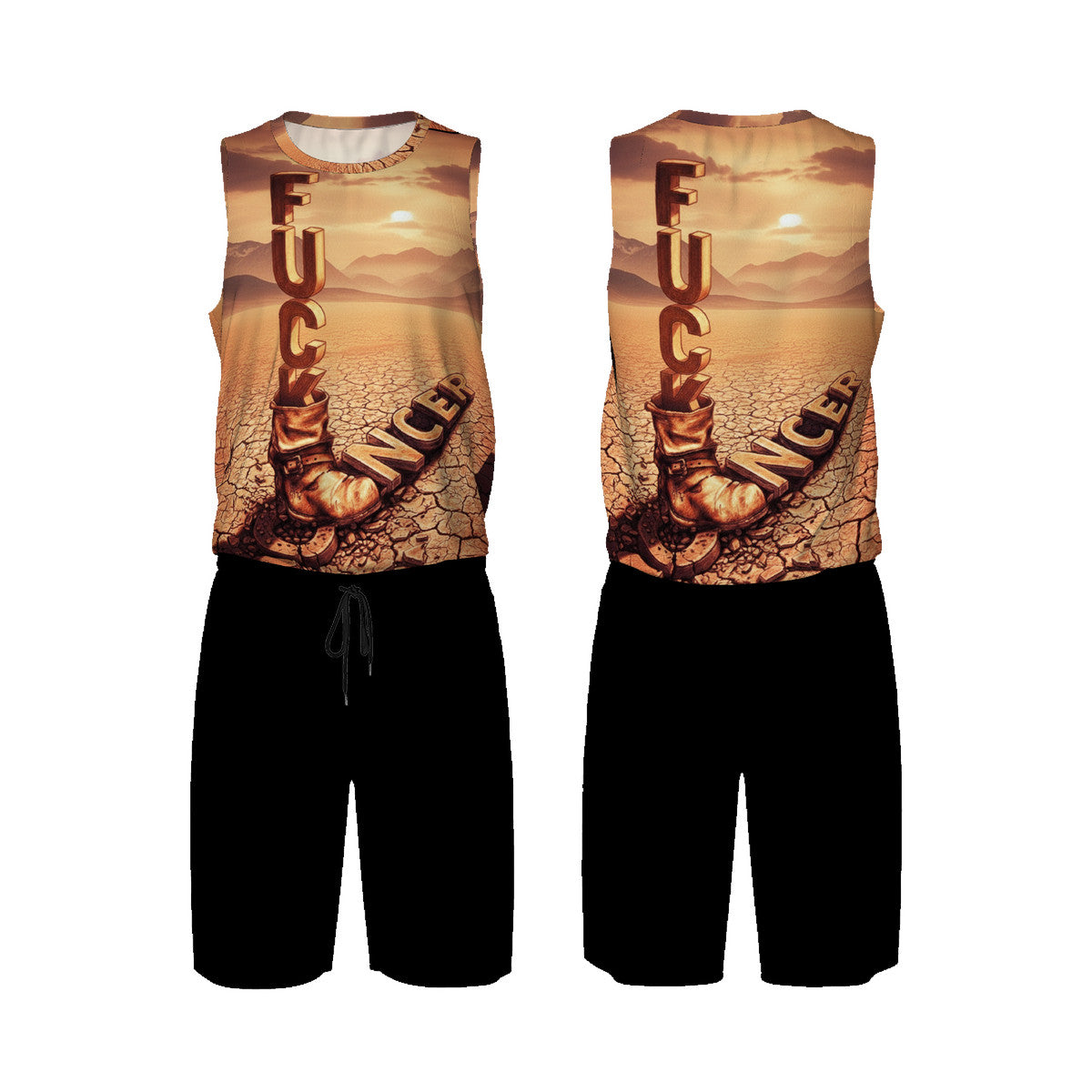 F*ck Cancer - Original Art by Craig Davoll - Men’s Basketball Uniform Jersey Set